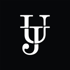 vector simple and modern letter uj logo