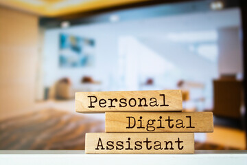 Wooden blocks with words 'Personal Digital Assistant'