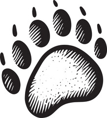 tiger paw illustration, tiger paw tattoo, tiger paw sticker vector