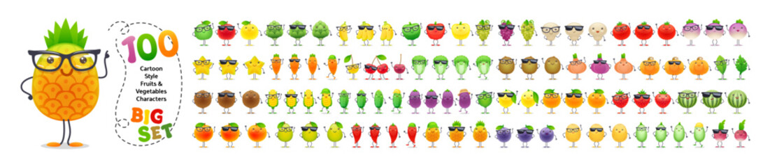 Cartoon Fruits and Vegetables
