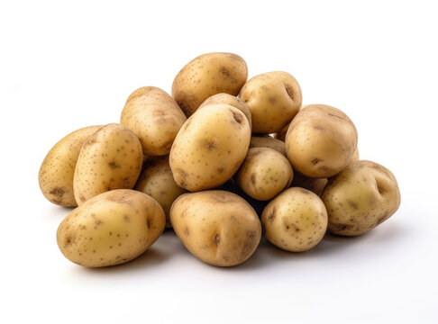 Young potatoes isolated on a white background