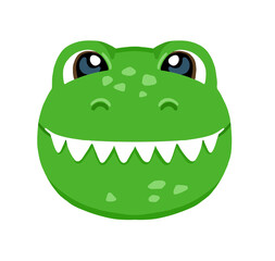 Cute tyrannosaurus face character illustration
