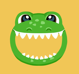 Tyrannosaurus face character illustration frame