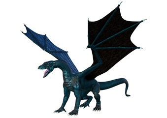 Fototapeta premium 3D Rendering Fairy Tale Dragon on White