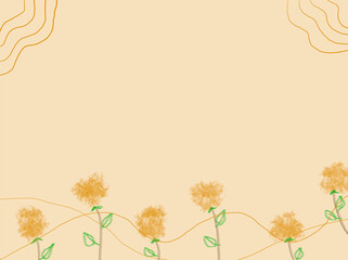 Obraz premium Minimalist botanic background with a subtle brown color palette