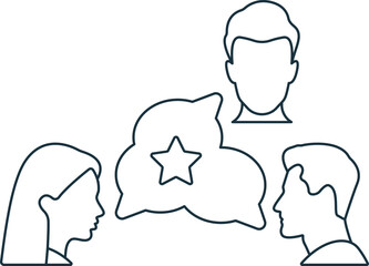 Deliberation icon. Monochrome simple sign from speech collection. Deliberation icon for logo, templates, web design and infographics.