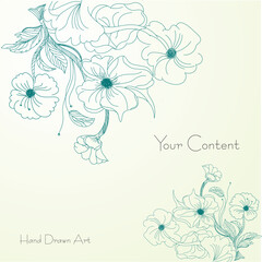 Hand drawn Abstract Flower Drawing 