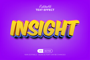 Insight colorful text effect style. Editable text effect.
