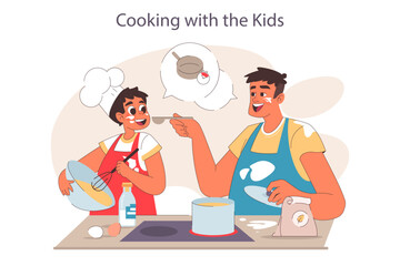 Father and son relationships. Happy loving family, positive parenting