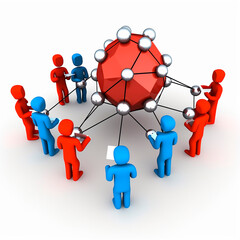 group team of people social network concept created with Generative Ai technology