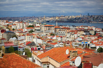 Fototapeta na wymiar Scenic view of Uskudar district on the Asian side of Istanbul, Turkey