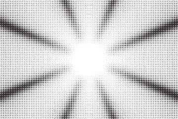 Halftone comics background. Abstract lines backdrop. Design frames for title book. Texture explosive polka. Beam action. Pattern motion flash. Rectangle fast boom zoom. Vector illustration.	