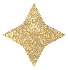 Christmas gold glitter stars. Christmas decoration stars.