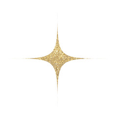 Christmas gold glitter stars. Christmas decoration stars.