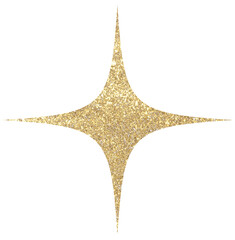 Christmas gold glitter stars. Christmas decoration stars.