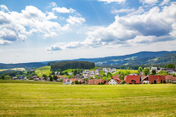 Obraz premium Blick auf Breitnau, Hochwarzwald
