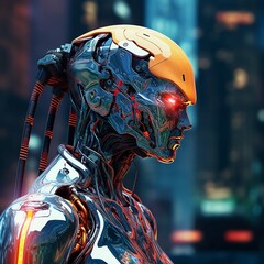 A cyborg men made with generative AI 