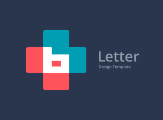 Letter B cross plus medical logo icon design template elements