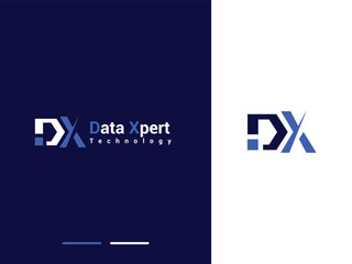DX typography logo design vector