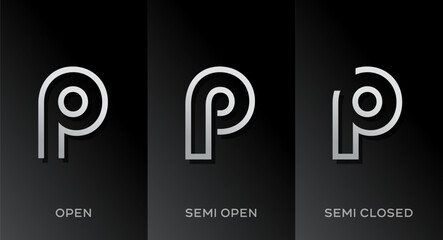 Set of letter P logo icon design template elements