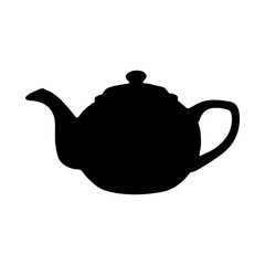 Isolated retro teapot. Hand drawn vector illustration pottery or vintage household utensils
