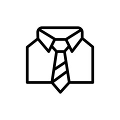 Uniform line icon, outline vector sign, linear style pictogram isolated on white. Shirt and tie symbol, logo illustration. Editable stroke. Pixel perfect vector graphics