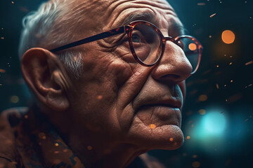 Portrait of an old man with full colors ai generative