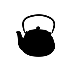 Isolated retro teapot. Hand drawn vector illustration pottery or vintage household utensils