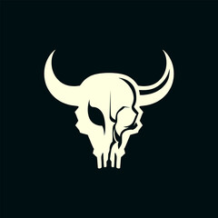 Horned Skull logo illustration design
