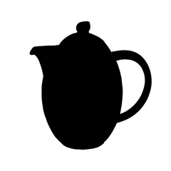 Isolated retro teapot. Hand drawn vector illustration pottery or vintage household utensils