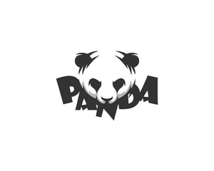 Panda with simple face logo © nioma