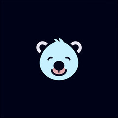 Vector illustration with cute little bear face isolated