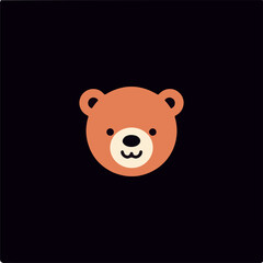 Vector illustration with cute little bear face isolated