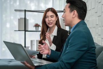 Modern Asian businessman with high confidence Committed to working together as a harmonious team...