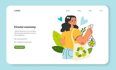 Zero waste movement web banner or landing page.