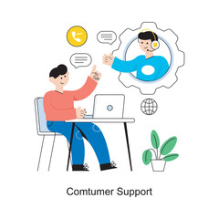 Customer Support Flat Style Design Vector illustration. Stock illustration
