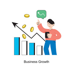 Business Growth Flat Style Design Vector illustration. Stock illustration