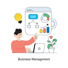 Business Management Flat Style Design Vector illustration. Stock illustration