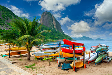 Mountain Sugarloaf and Red beach in Rio de Janeiro, Brazil.