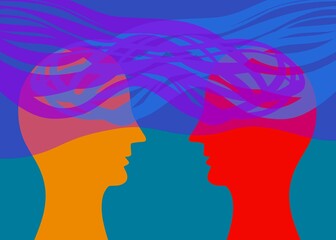 Disegno grafico concettuale comunicazione globale. Sostegno morale 