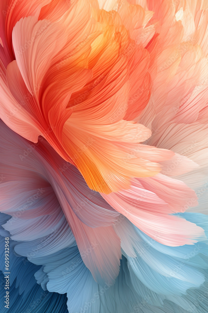 Poster An abstract illustration of wind as an invisible and gentle caress, with soft lines and delicate colors, evoking a sense of calm and tranquility. Generative AI technology.