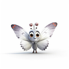 Cute 3D white Butterfly