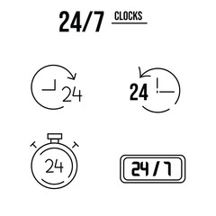 Illustration of  clocks, digital clock, analog clock, alarm, digital art, vector