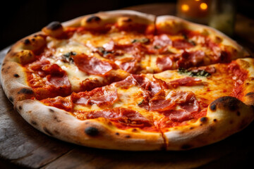 Delicious Italian pizza. Generative AI