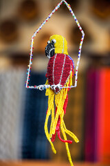 art african parrot handmade from wire and beads © poco_bw