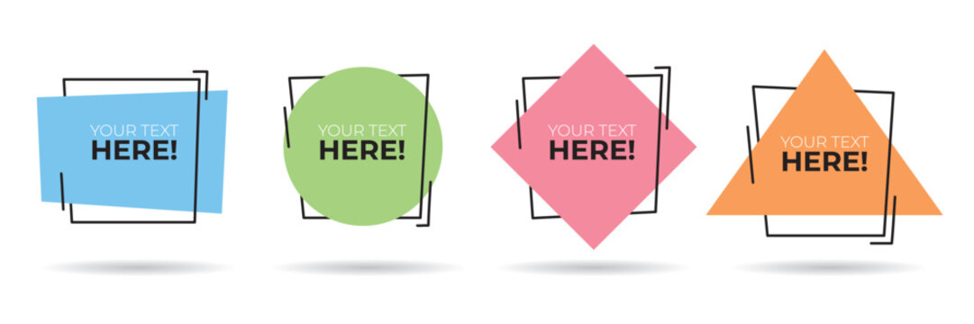 Set of banner designs with geometric shapes and lines. Colorful templates in vector design.