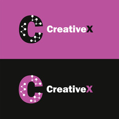 Dots Letter C Logo. C Letter Design Vector with Dots.