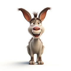 Fototapeta na wymiar Cute 3D Donkey