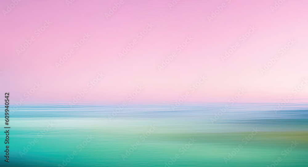 Wall mural abstract summer ocean background with blue green ocean and pink sky with copy space generative ai il