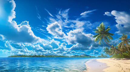 Obraz na płótnie Canvas beach with palm trees